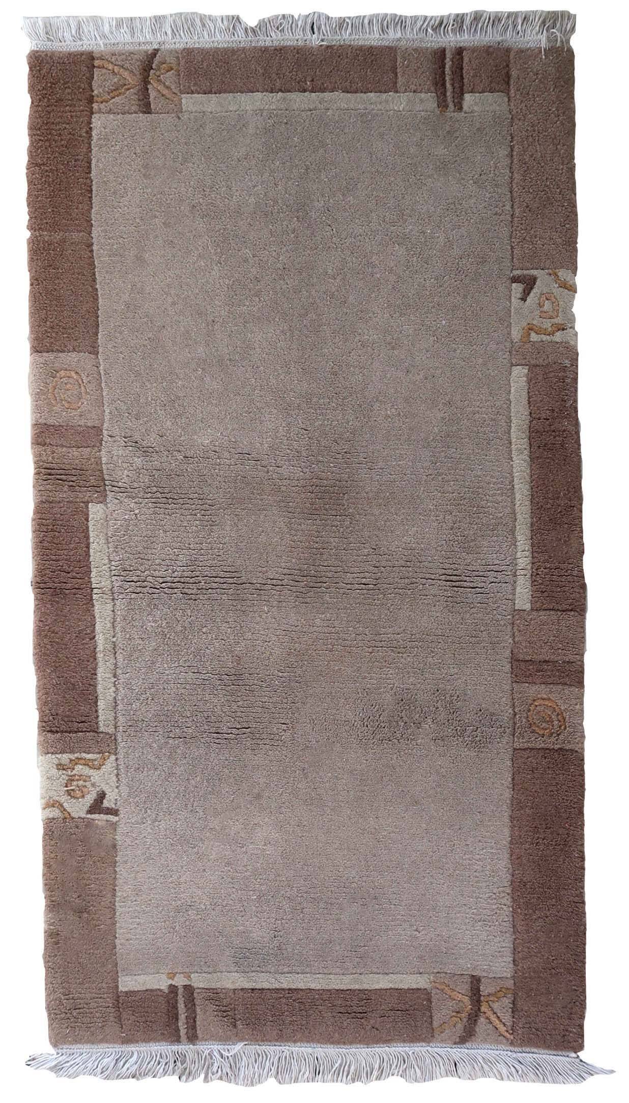 Tapis Vintage Khaden Tibétain en Laine (74cm x 139cm), Années 1970, Éléganc
