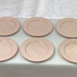 Set of six plates asparagus pale pink color porcelain dimension: D-25cm-