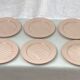 Lot de six assiettes asperges couleur rose pâle en porcelaine dimension : D-25cm-