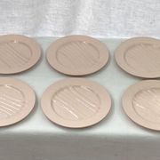 Set of six plates asparagus pale pink color porcelain dimension: D-25cm-