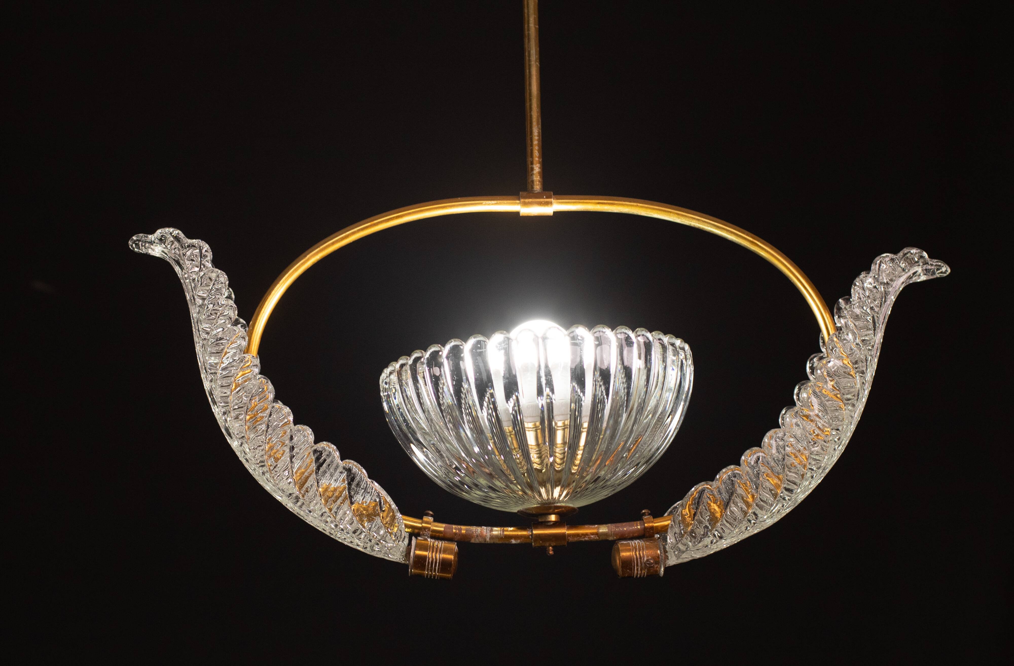 Antique Barovier e Toso Pendant Light, 1940