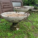 Reconstituted stone basin planter