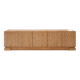 Italian Oak Wood Sideboard with Hand Carved Patterns in the Doors, Italy