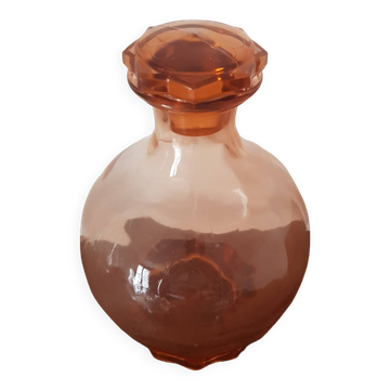 Vintage pink glass liqueur carafe