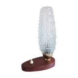 Structured tulip glass bedside lamp / vintage 60s-70s
