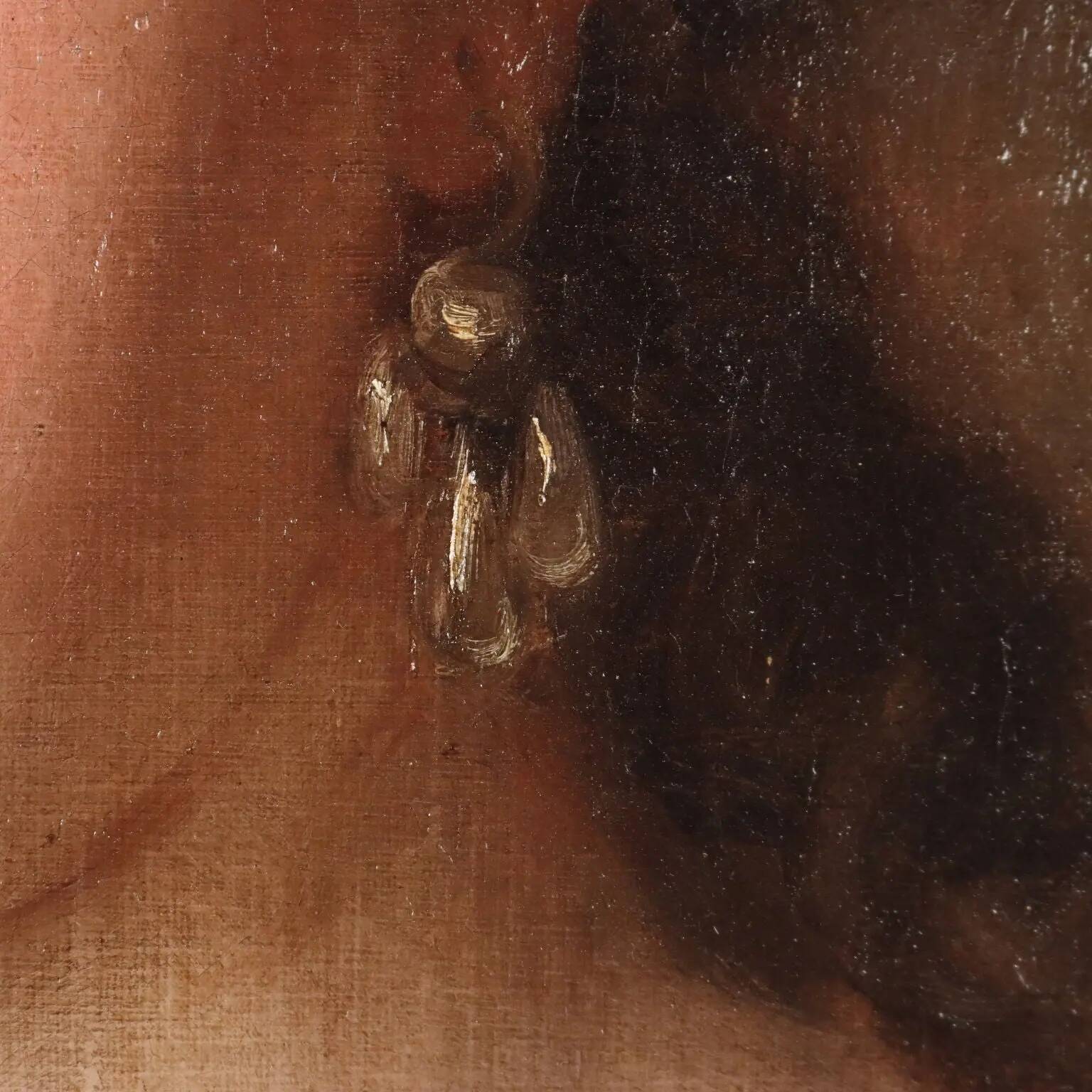 Peinture ancienne, portrait féminin dans le style de Jakob Ferdinand Voet
