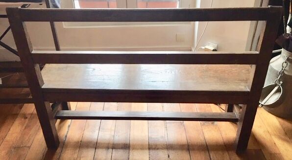 Old solid wood back bench