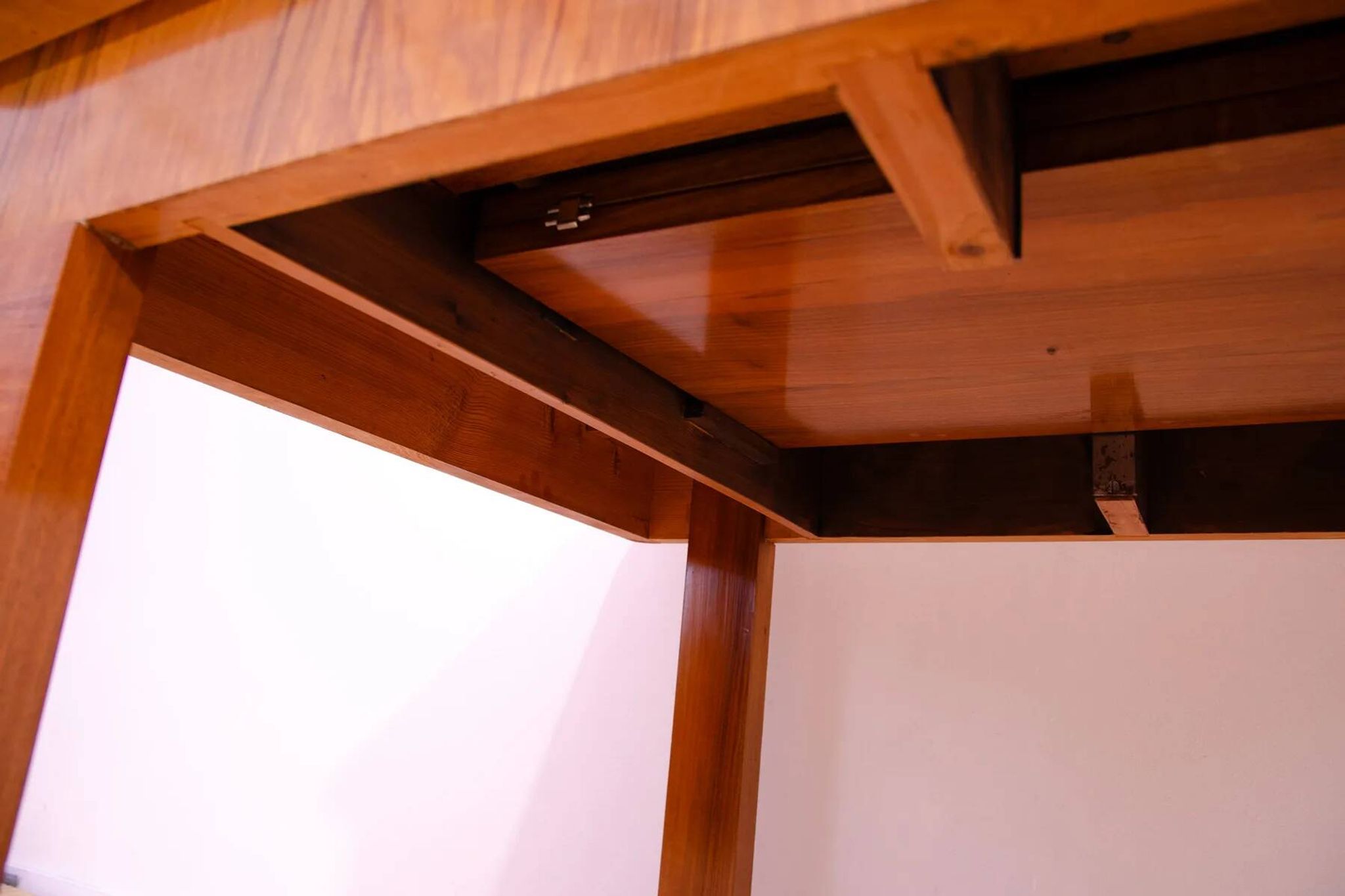 Walnut adjustable dining table, 1930s, Czechoslovakia