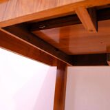 Walnut adjustable dining table, 1930s, Czechoslovakia