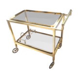 Desserte bar vintage two brass trays