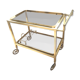 Desserte bar vintage two brass trays