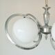 Vintage Space Age chandelier in opaline and chrome – 1970s