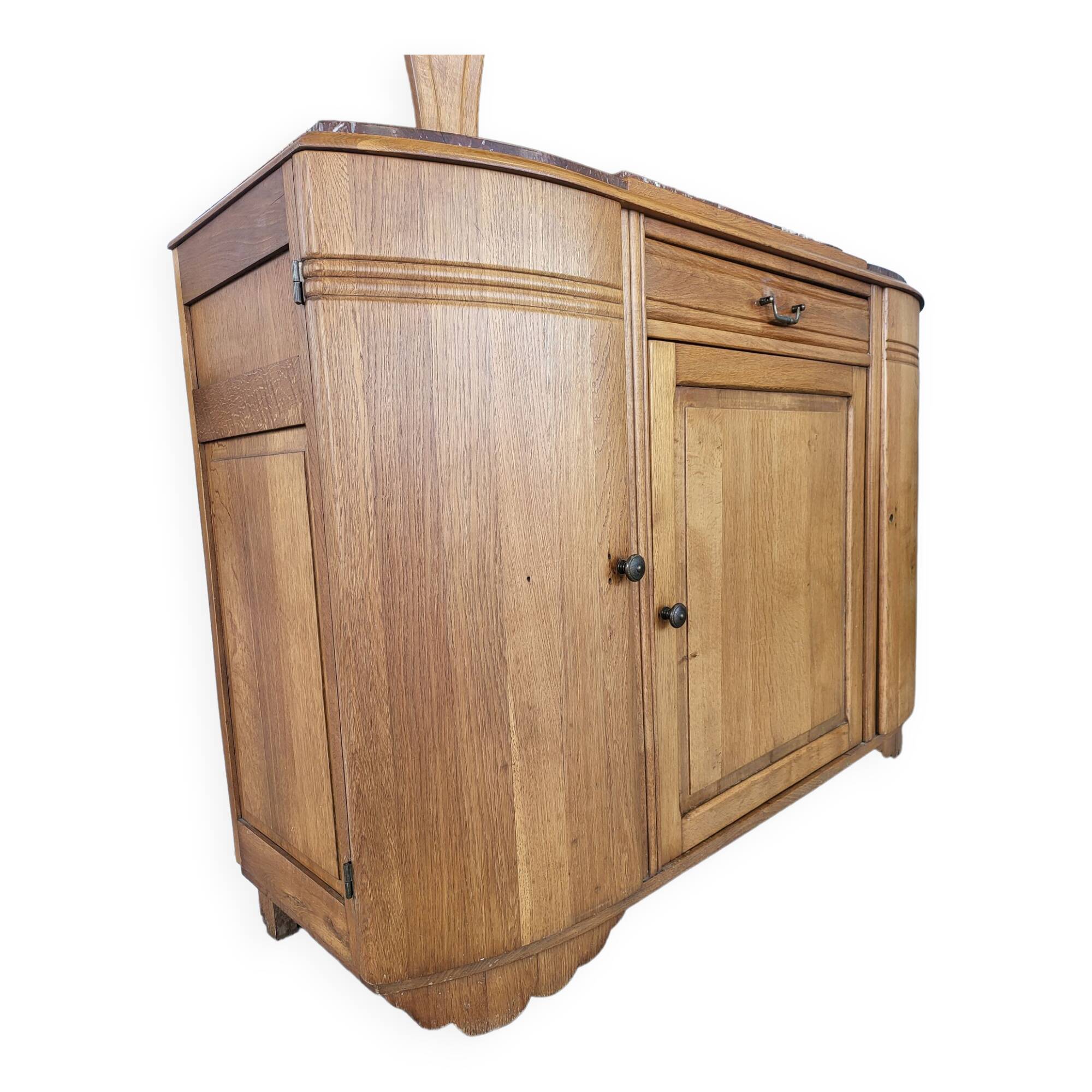 Solid wood and vintage marble