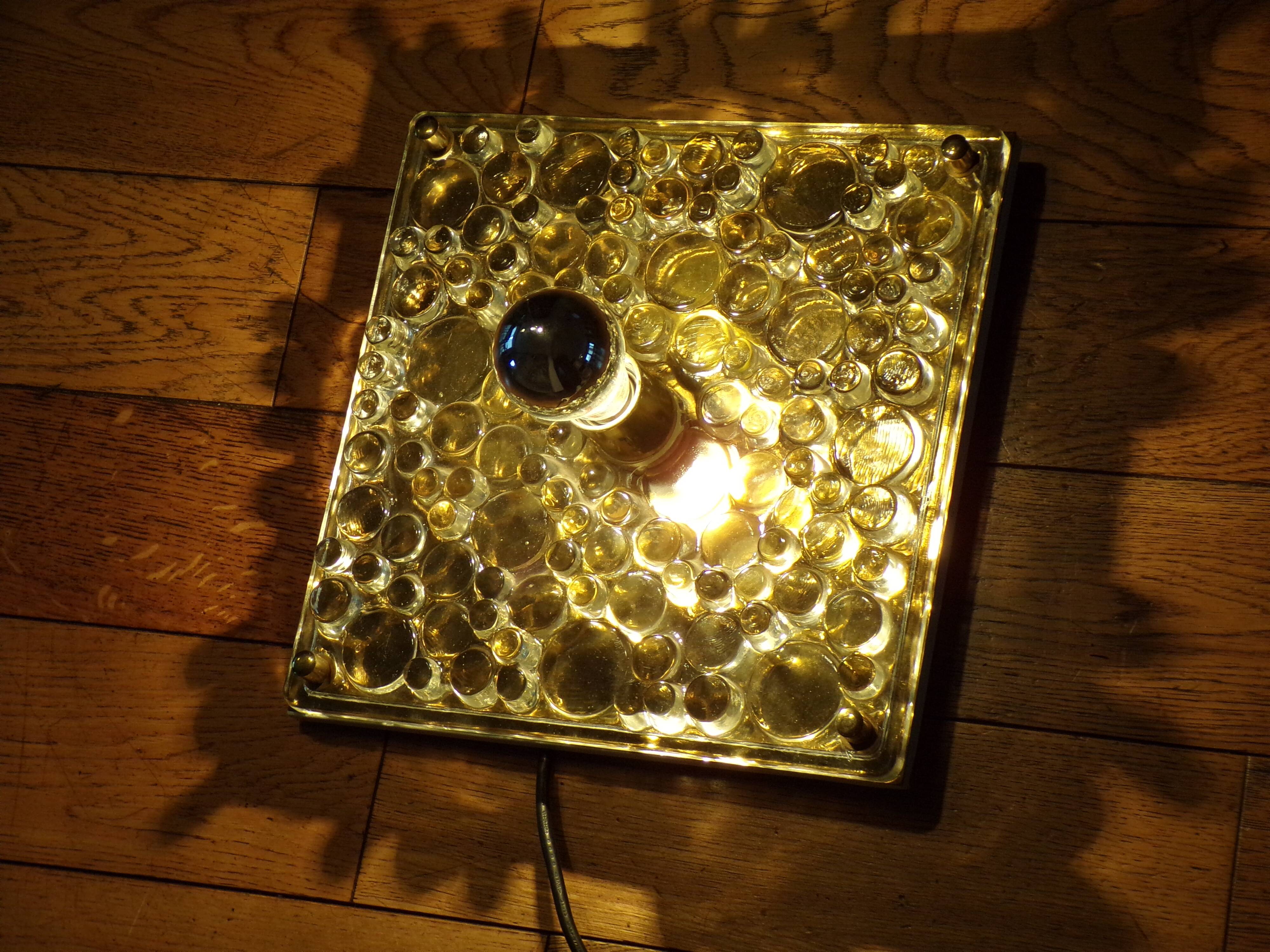 1970 glass wall light by Heinz Neuhaus