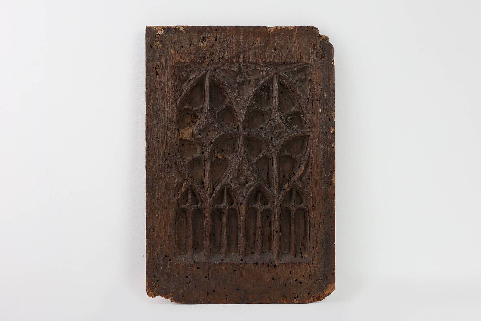 Late Gothic carved oak relief panel, France 15th century