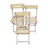 Lot de 3 anciennes chaises de jardin à lattes de bois