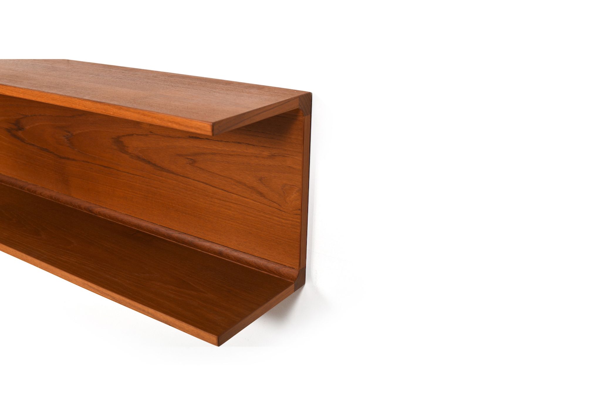 Pair teak wall shelves by Pedersen and Hansen 1960s
