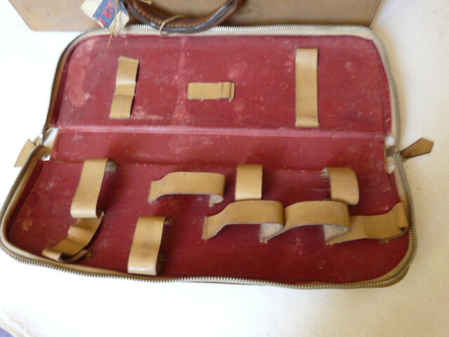 Suitcase leather monogrammed MB