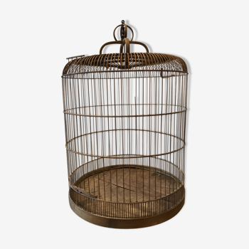 Cage à oiseau ancienne bambou 70cm