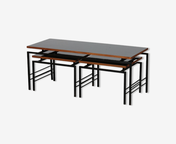 Set of 3 vintage tables dating from the 1970s