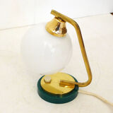 Golden lamp & opal globe