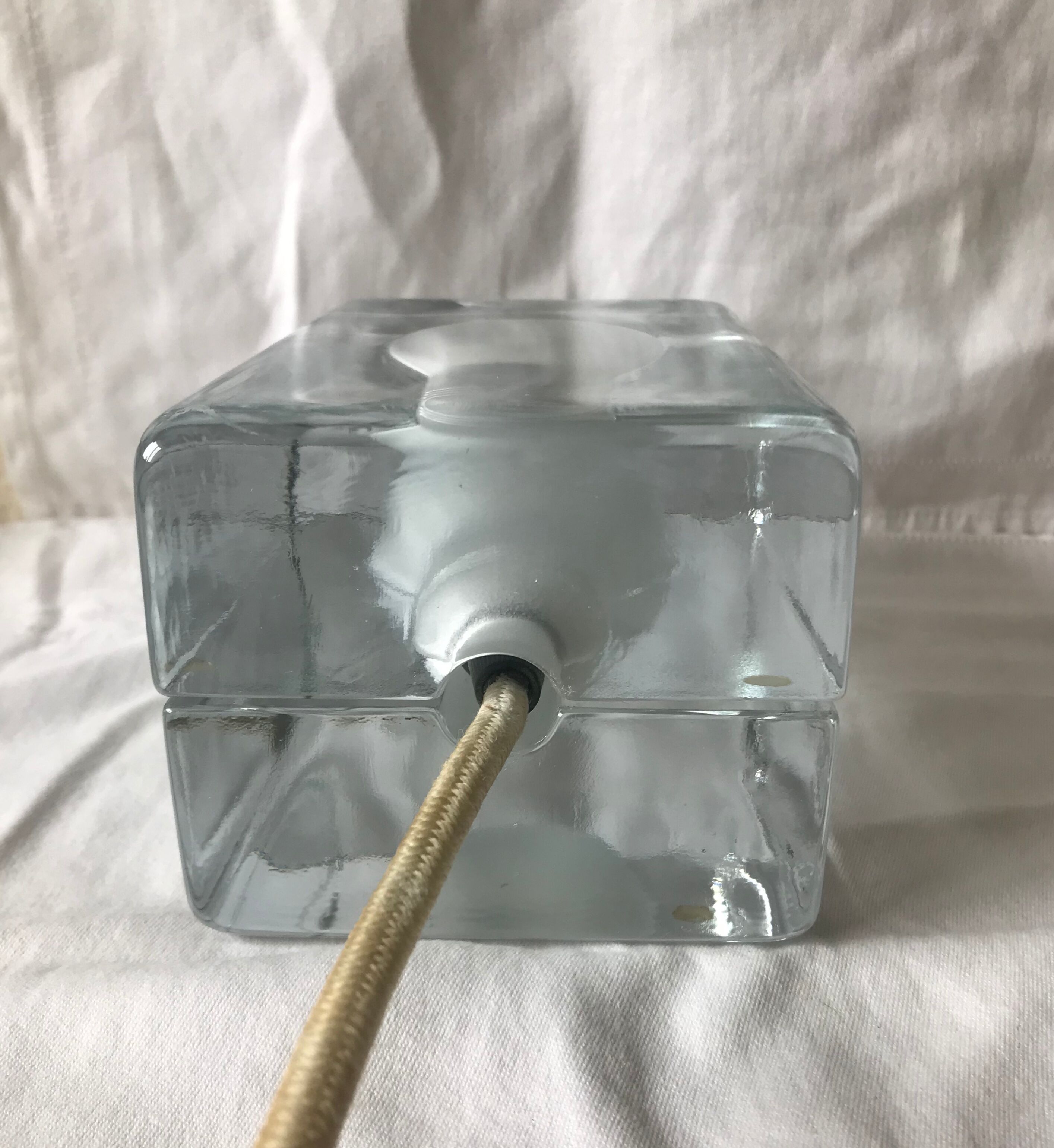 Pair of glass block lamps