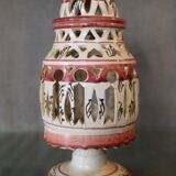 Tealight lamp foot with openwork earthenware decoration
