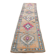 Fuchsia Vintage Oushak Runner Rug, Turkish Wool Hallway Carpet, 86x341 Cm
