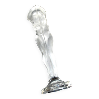 Bougeoir en cristal sablé femme bacchante