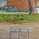 Guido hanset (1910-1992) watercolor on paper view of genoa ? 1968 signed
