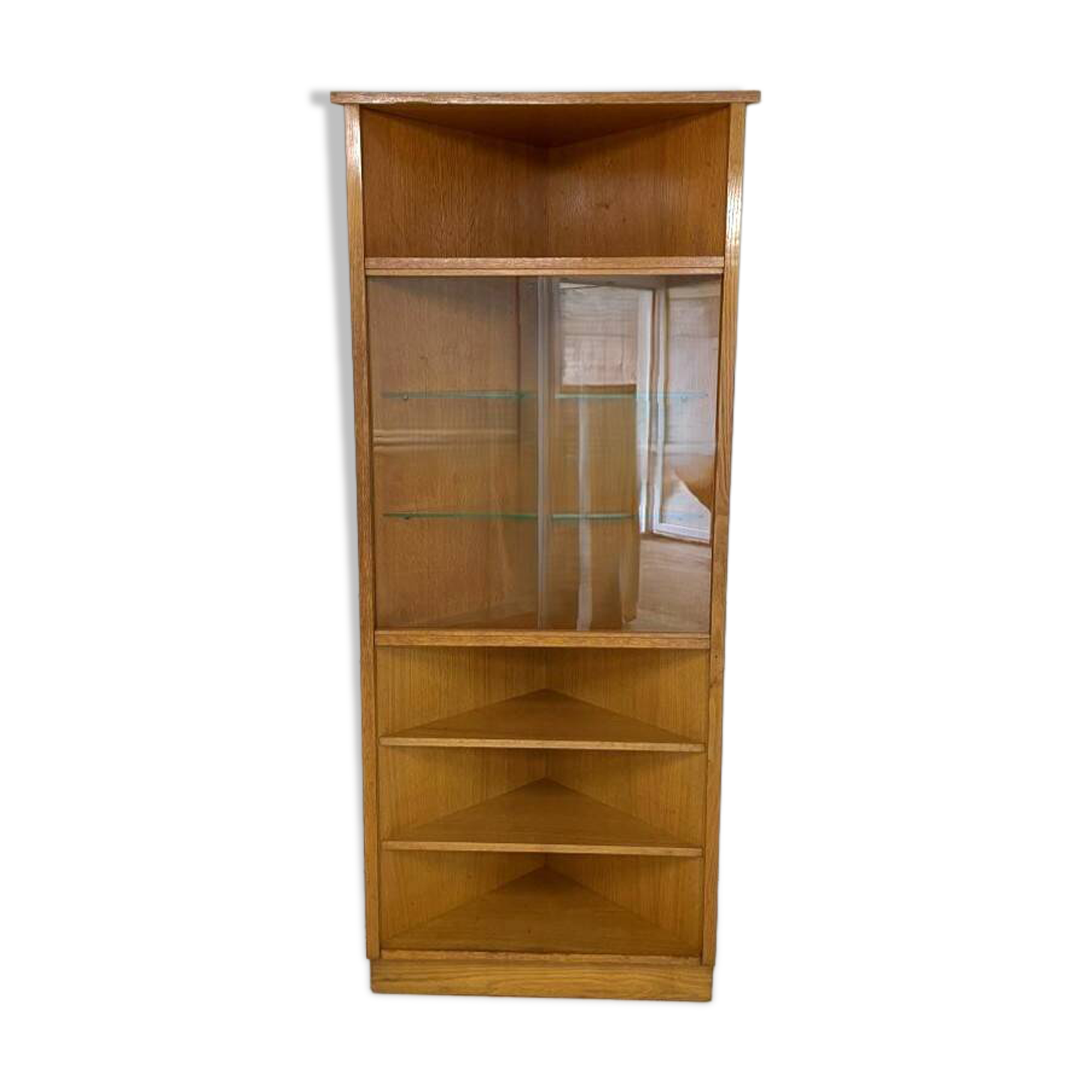 Vintage corner display bookshelf