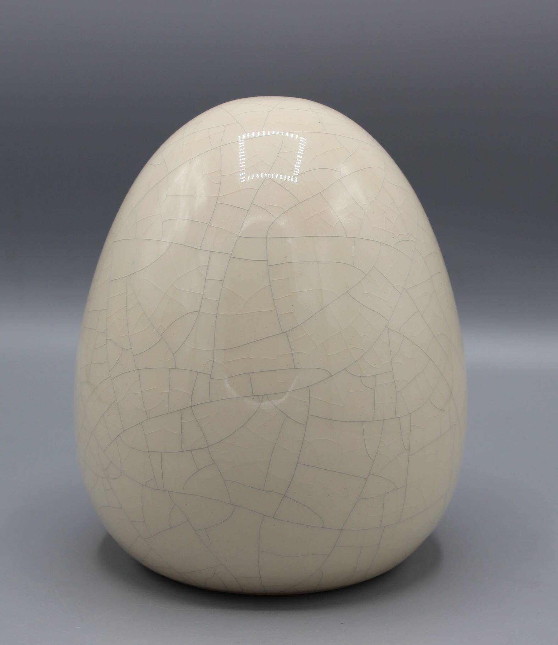 Large ostrich egg in ceramic crackled enamel dlg paul chambost vallauris