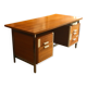Bureau vintage teck et inox deux caissons