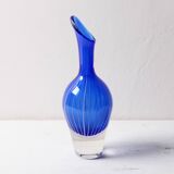 Mid-Century Modern Blue Art Glass Vase: Jan Johansson Orrefors, Sweden