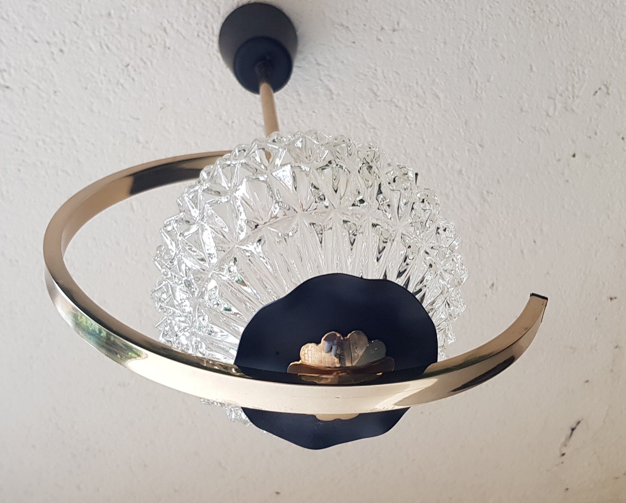 Glass and brass hanging lamp 60