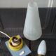Plastic and glass bedside lamp from the 50s/60s