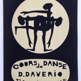 Original poster Dance lessons by D. Daverio, 1970s. Canvased.