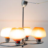 Lustre en chrome et verre, années 1950