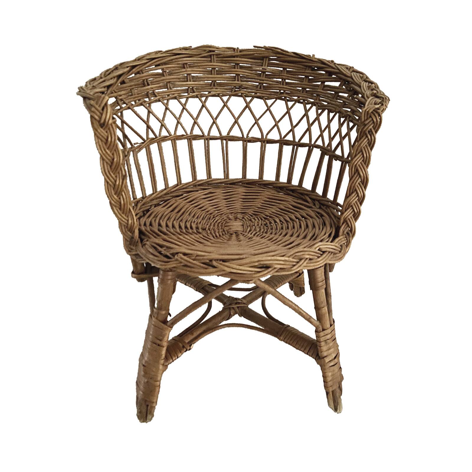 Children's rattan armchair – 1960s