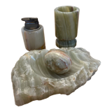 Lighter, pot, ashtray and egg set onyx 70s