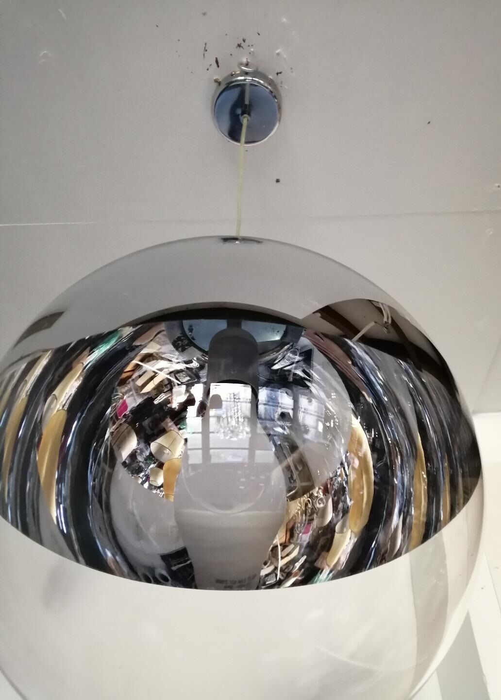 Suspension lamp 70/80s in the shape of a ball