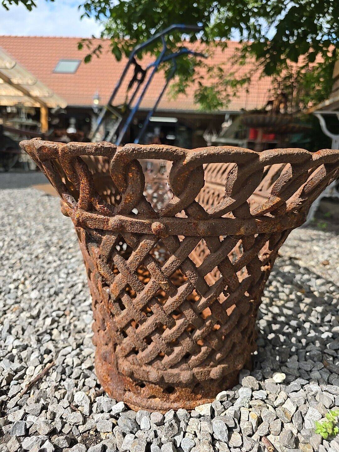 Openwork cast iron planter