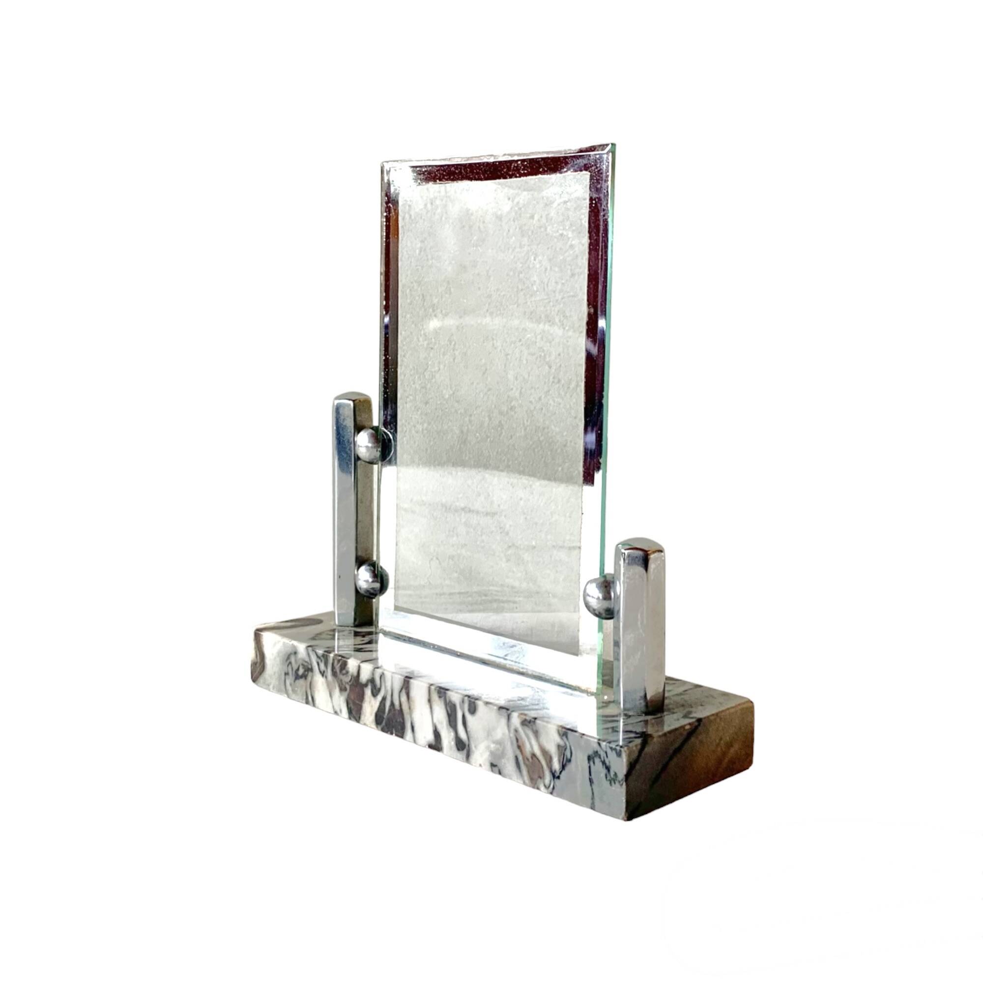 Art Deco photographic frame in marble and glass