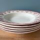 Set of 5 hollow plates Terre de Fer models "Bordeaux" Choisy Le Roi