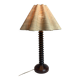 Lampe de table française en bois tourné dans le style de Charles Dudouyt, années 1950