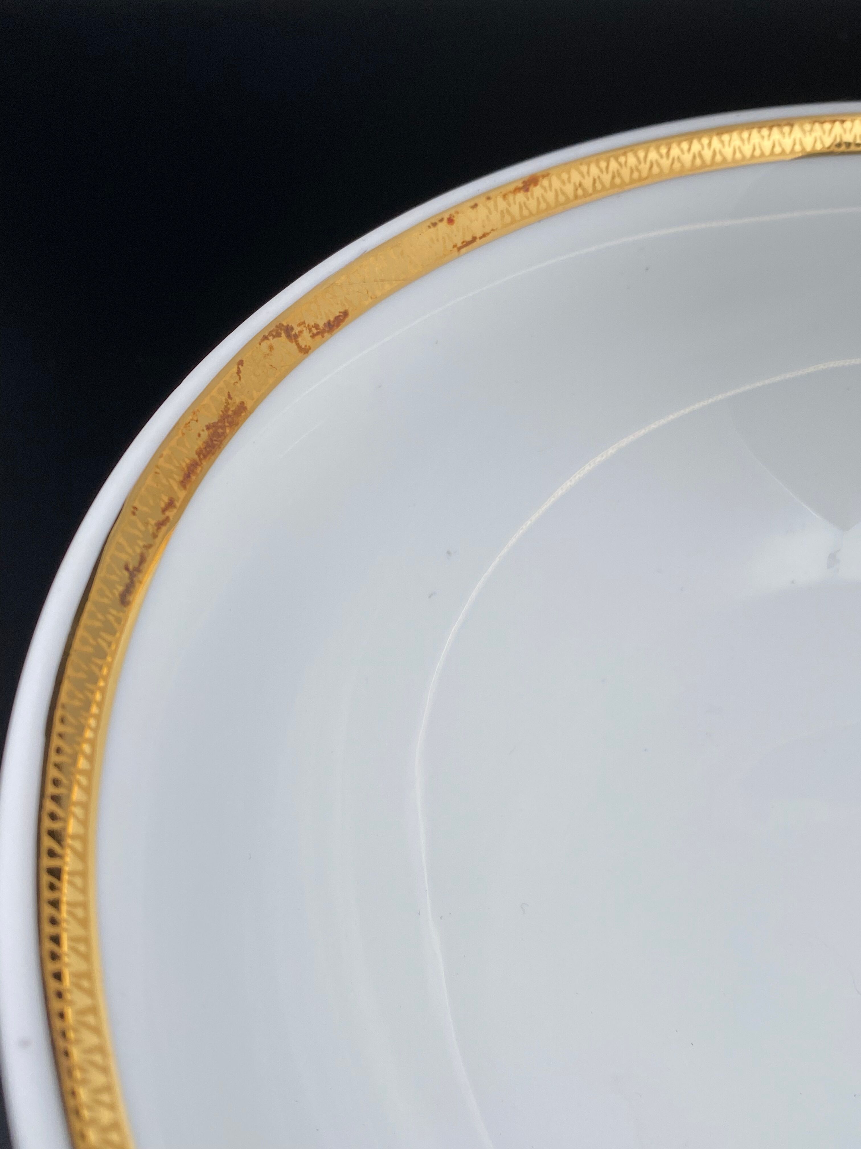 Salad bowl Limoges gold border