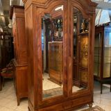 Wardrobe with pediment late nineteenth with Louis XVI style mirrors