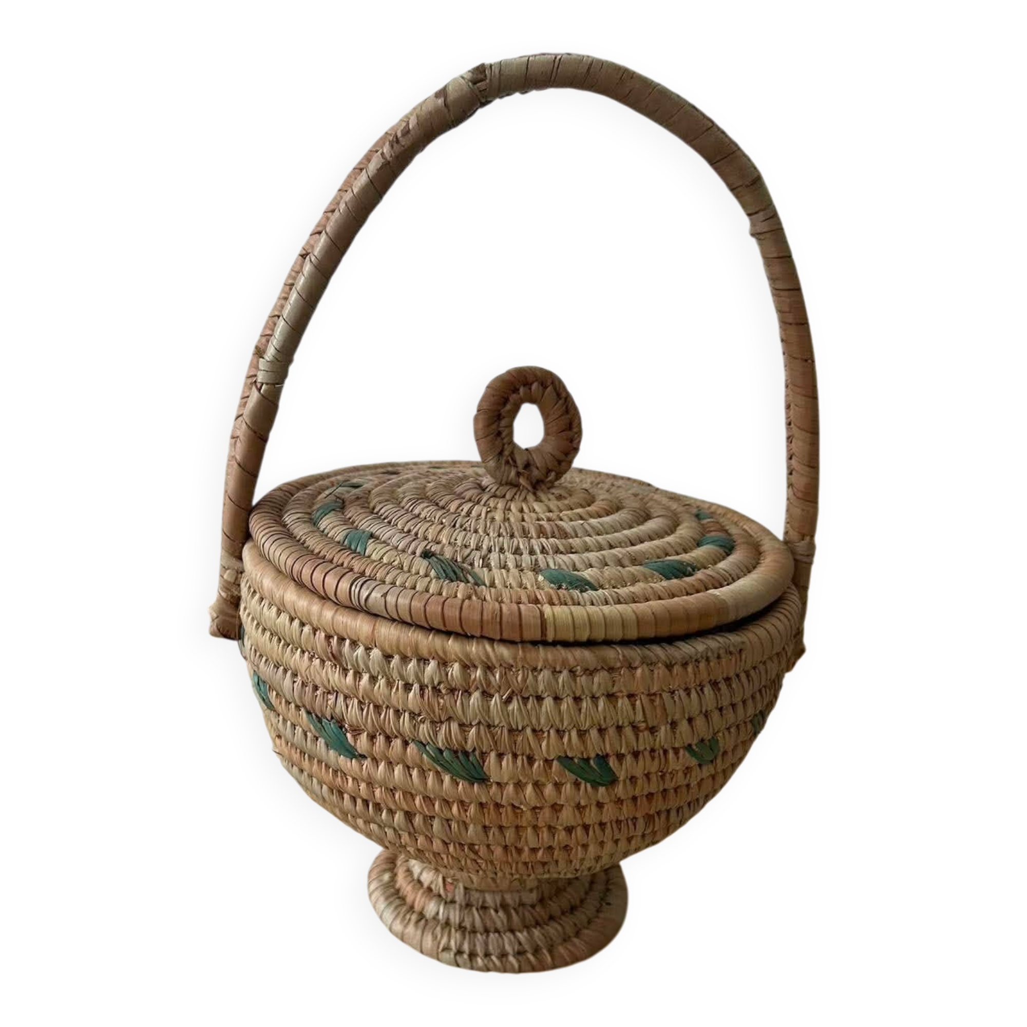 Panier Africain Tissé à la Main – Artisanat Fulani (Peul/Fulbe) du Cameroun