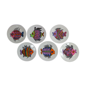 6 assiettes imprimé
