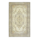 1970s Vintage Turkish Oushak Handmade Wool Cotton Beige Area Rug 186x306